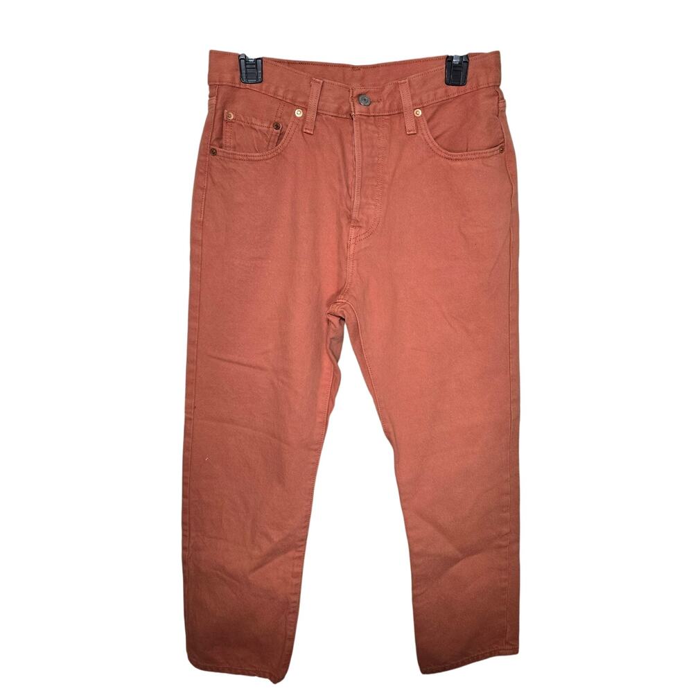 Levis Premium 501 Button Fly Coral 28x26 Excellent Cond. Big E in Red Logo